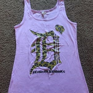 Detroit Clothing Co purple leopard tank top new